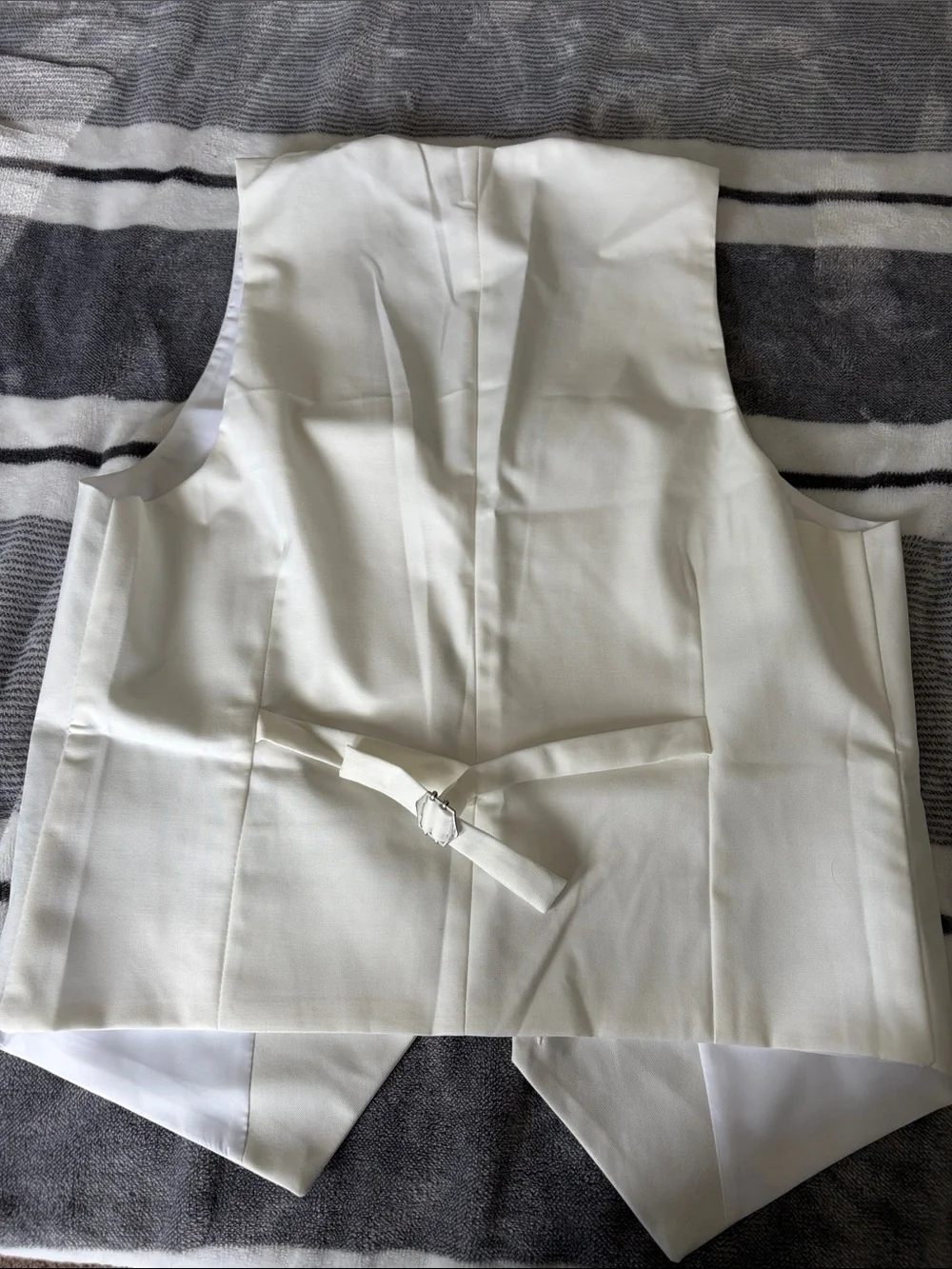 Classic White Men's Vest with Black Trim